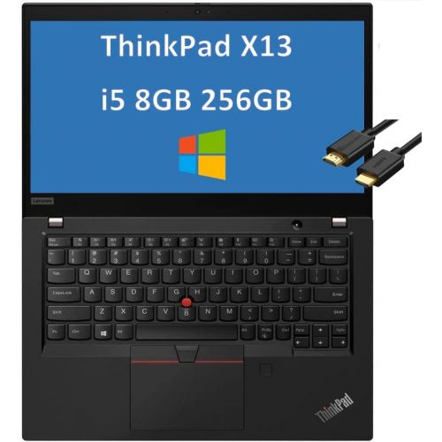 레노버 Latest Lenovo ThinkPad X13 13.3 FHD (1920x1080) i5-10210U (Beat i7-8565U), 8GB DDR4, 256GB PCIe SSD Slim Business Laptop Intel 4-Core Fingerprint, Thundertbolt, WiFi 6, Backlit, Wi