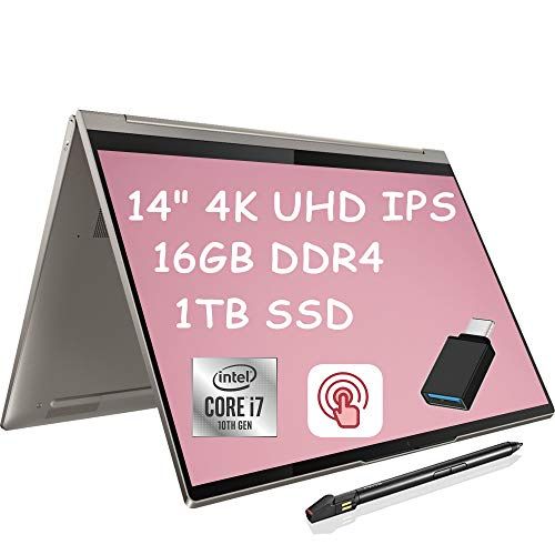 레노버 Lenovo Yoga C940 2 in 1 Laptop I 14?4K UHD IPS Touchscreen I Intel Quad-Core i7-1065G7 I 16GB DDR4 1TB SSD I Webcam Pen Backlit FP Thunderbolt Alexa Win 10 + USB Toggle
