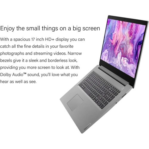 레노버 Lenovo IdeaPad 17.3 HD+ Laptop (2021 Latest Model), 10th Gen Intel Core i3-10110U Processor (Up to 4.1 GHz), 20GB DDR4 RAM, 512GB SSD, Fingerprint Reader, Webcam, HDMI, Bluetooth,