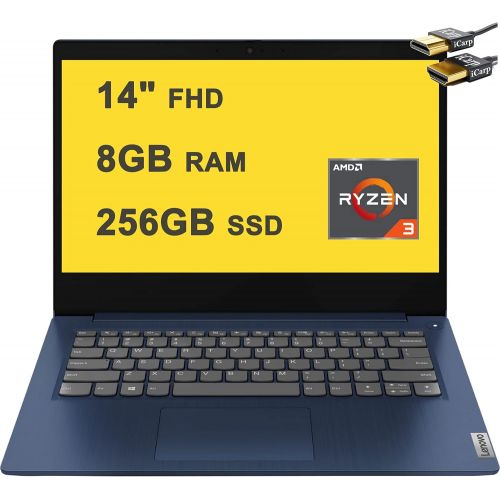 레노버 Lenovo Ideapad 3 Laptop Computer 14 Full HD AMD Ryzen 3 3250U (Beat i7-7600U) 8GB DDR4 256GB SSD AMD Radeon Vega 3 HD Webcam Dolby Audio Win10 + HDMI Cable