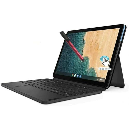 레노버 Lenovo Chromebook Duet 2-in-1 Tablet 10.1 FHD Touchscreen Laptop Computer, MediaTek Helio P60T Octa-Core, 4GB LPDDR4X RAM, 128GB eMCP, Webcam, Chrome OS, BROAGE 64GB Flash Stylus,