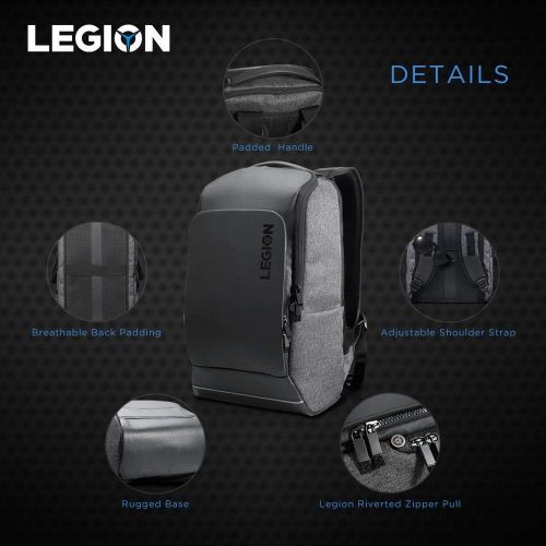 레노버 Lenovo Legion Recon 15.6 inch Gaming Backpack, sleek, modern, lightweight, water-repellent front panel, breathable back padding, for gamers, causal or college students & Legion Gam