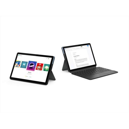 레노버 Lenovo Chromebook Duet, 2-in-1, 10.1 WUXGA (1920 x 1200) Display, MediaTek Helio P60T, 4GB LPDDR4X RAM, 64GB eMCP SSD, Integrated ARM G72 MP3 Graphics, Chrome OS, ZA6F0031US, Ice B