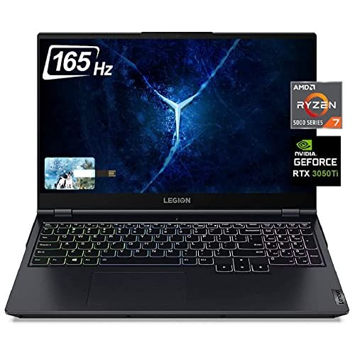 레노버 Lenovo Legion 5 15 Gaming Laptop, 15.6 FHD 165Hz Display, AMD Ryzen 7 5800H,NVIDIA GeForce RTX 3050Ti,RGB Backlight,?32GB RAM, 1TB PCIe SSD, Windows 11H /ES 32GB USB