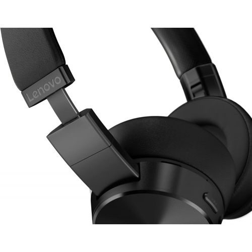 레노버 Lenovo Yoga Active Noise Cancellation Headphones, Wireless On-Ear Headphones, Bluetooth 5.0, 14Hrs Playtime, Microphone, Fold-Flat, Memory Foam Earpads, Carry Case, Win/Mac/Android