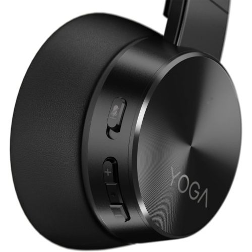 레노버 Lenovo Yoga Active Noise Cancellation Headphones, Wireless On-Ear Headphones, Bluetooth 5.0, 14Hrs Playtime, Microphone, Fold-Flat, Memory Foam Earpads, Carry Case, Win/Mac/Android