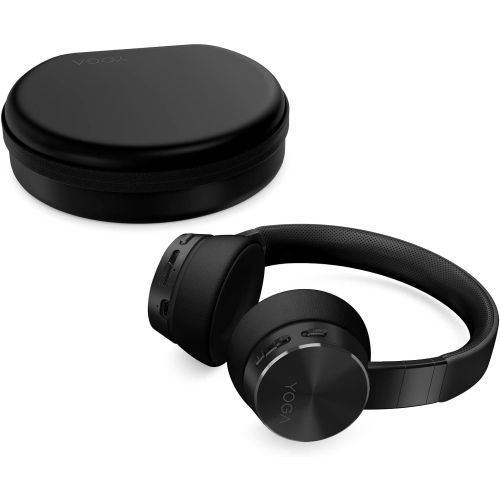 레노버 Lenovo Yoga Active Noise Cancellation Headphones, Wireless On-Ear Headphones, Bluetooth 5.0, 14Hrs Playtime, Microphone, Fold-Flat, Memory Foam Earpads, Carry Case, Win/Mac/Android