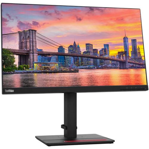 레노버 Lenovo ThinkVision T24i 23.8in 1920 x 1080 FHD IPS WLED-Backlit LCD Raven Black Monitor Bundle with HDMI, VGA, DisplayPort, USB Hub, Gel Mouse Pad, and MK270 Wireless Keyboard and