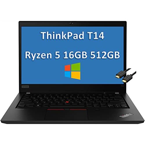 레노버 Latest Lenovo ThinkPad T14 14 FHD IPS AMD 6-Core Ryzen 5 Pro 5650U(Beat i7-1165G7), 16GB RAM, 512GB PCIe SSD, Business Laptop, Fingerprint Reader, Type-C, Windows 10 Pro, IST Compu