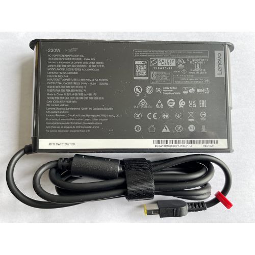 레노버 New Slim Design For Lenovo 20V 11.5A 230W Slim Tip AC Adapter For IdeaPad Y900 Y910 G510, Compatible P/N: ADL230SCC3A, SA10R16890, 02DL144.