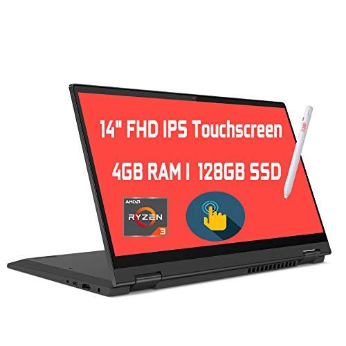 레노버 2021 Flagship Lenovo Flex 5 2 in 1 Convertible Laptop 14 FHD IPS Touchscreen AMD Quad-Core Ryzen 3 4300U (Beats i5-10210U) 4GB RAM 128GB SSD Dolby Webcam Win 10 + Pen