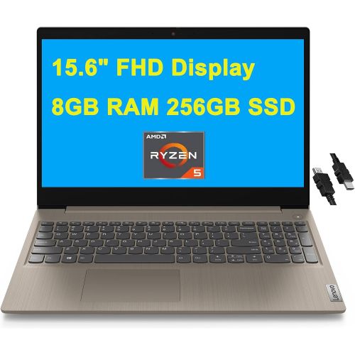 레노버 Lenovo IdeaPad 3 Business Laptop 15.6 FHD Display AMD Quad-Core Ryzen 5 3500U (Beats i5-8210Y) 8GB RAM 256GB SSD Up to 9 Hours of Battery Life Win10 Almond + HDMI Cable