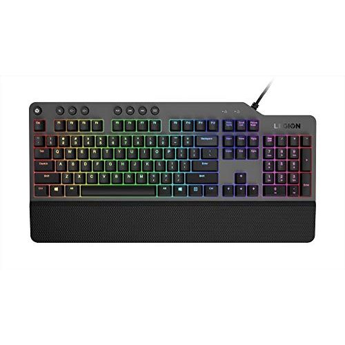 레노버 Lenovo GY40T26478 Legion K500 RGB Mechanical Gaming Keyboard, 3 ZONE Full-size Keyboard, 7 user Programmable Hot Keys; 16.8 Million Colors, 50 Million-Click Red Mechanical Keys, De