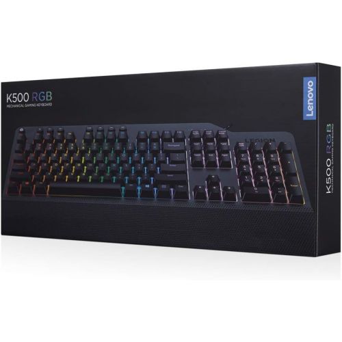 레노버 Lenovo GY40T26478 Legion K500 RGB Mechanical Gaming Keyboard, 3 ZONE Full-size Keyboard, 7 user Programmable Hot Keys; 16.8 Million Colors, 50 Million-Click Red Mechanical Keys, De