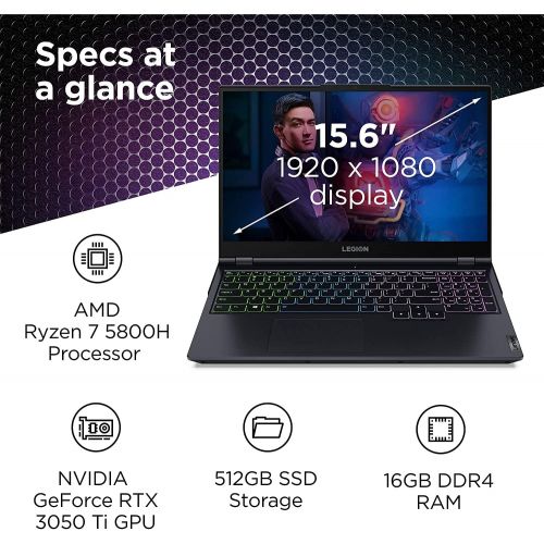 레노버 Lenovo Legion 5 15 Gaming Laptop, 15.6 FHD 300nits 165Hz Display, AMD Ryzen 7 5800H,NVIDIA GeForce RTX 3050Ti,RGB Backlight,?32GB RAM, 2TB PCIe SSD, Windows 11H /ES 32GB USB