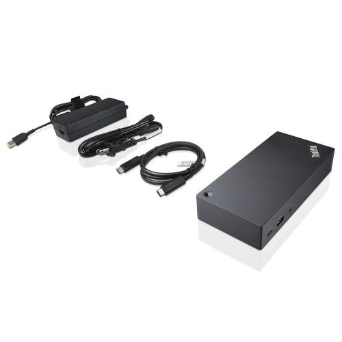 레노버 Lenovo ThinkPad USB-C UltraDock With 90W 2 Prong AC Adapter (40A90090US, USA Retail Packaged)