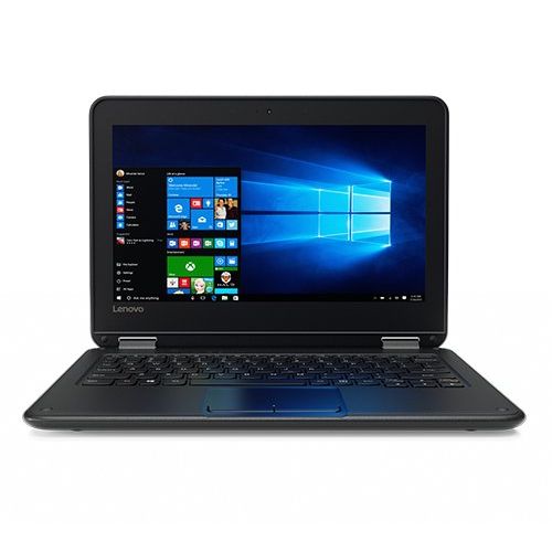 레노버 Lenovo 80UR0006US Black Flip design 11.6-inch Touchscreen 2-in-1 Business Laptop, Intel Celeron N3060, 4GB Memory, 128GB eMMC, Webcam, Wifi, Bluetooth, Windows 10 Pro