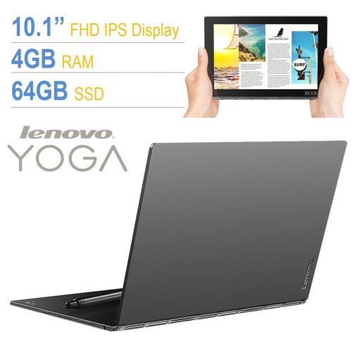 레노버 Lenovo Yoga Book 10.1 Full HD Touchscreen IPS (1920x1200) 2-in-1 Tablet PC, Intel Atom x5-Z8550 Processor, 4GB RAM, 64GB SSD, Bluetooth, Halo Keyboard, Stylus, Android 6.0.1 Marshm