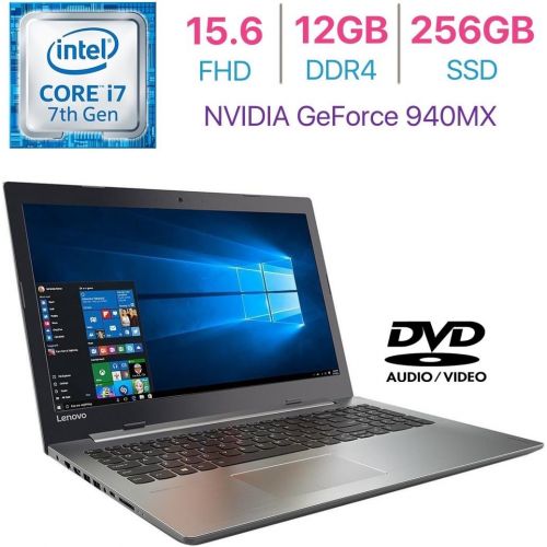 레노버 Lenovo 320 Business Laptop PC 15.6 FHD(1920x1080) Display Intel i7-7500U 2.7GHz Processor 12GB DDR4 RAM 256GB SSD NVIDIA GeForce 940MX Dolby Audio HDMI Bluetooth DVD±RRW Windows 1