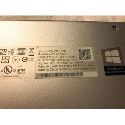 레노버 Lenovo Yoga 710 2-in-1 11.6 FHD Touchscreen Flagship High Performance Laptop PC | Intel Pentium 4405Y | 4GB RAM | 128GB SSD | WIFI | Bluetooth | Windows 10 (Silver)