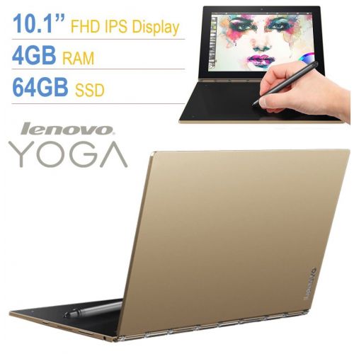 레노버 Lenovo Yoga Book 10.1 Full HD Touchscreen IPS (1920x1200) 2-in-1 Tablet PC, Intel Atom x5-Z8550 Processor, 4GB RAM, 64GB SSD, Bluetooth, Halo Keyboard, Stylus, Android 6.0.1 Marshm