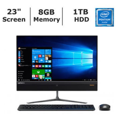 레노버 Lenovo IdeaCentre 510 All-in-One Desktop (2018 Premium Flagship Model), 23 inch Full HD Touchscreen, Intel Pentium G4400T Processor, 8GB RAM, 1TB HDD, WiFi, BT, Windows 10