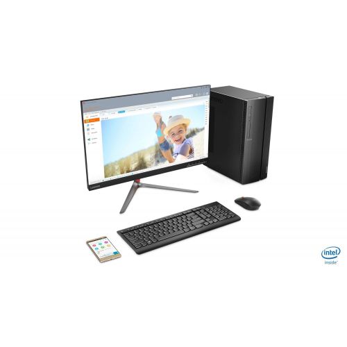 레노버 Lenovo IdeaCentre 510A 15L Desktop Computer, Intel Core i3-8100 Processor, 4GB DDR4, 1TB HDD + 16GB Intel Optane Memory, Intel UHD Graphics 630, Windows 10, 90HV000NUS, Black