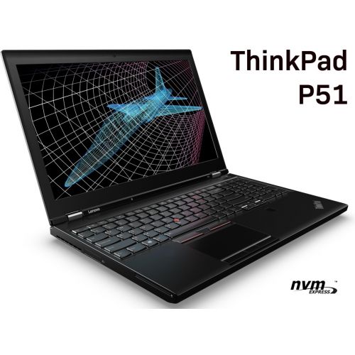 레노버 Lenovo ThinkPad P51 Mobile Workstation - Intel Quad-Core i7-7700HQ, 64GB DDR4 RAM, 512GB PCIe NVMe SSD, 15.6 FHD IPS 1920x1080 Display, NVIDIA Quadro M1200M 4GB, Windows 10 Pro 64b