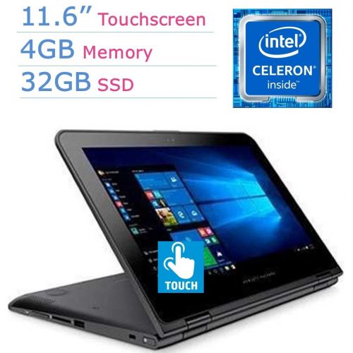 레노버 Lenovo 11.6-inch IPS Touchscreen 2-IN-1 Convertible Laptop PC, Intel Celeron Processor Up To 2.48GHz, 4GB RAM, 32GB SSD, Bluetooth, HDMI, WIFI, Spill-Resistant Keyboard, Windows 10