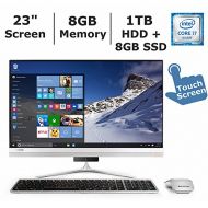 Lenovo-IdeaCentre-510s-i7-8GB-1TB 2017 Newest Lenovo Ideacentre AIO 510s 23 Flagship Premium High Performance All-in-One Desktop, Intel Core i7-6500U up to 3.1 GHz, 8GB DDR4 RAM, 1TB HDD + 8GB SSD, WiFi, Bluetooth,
