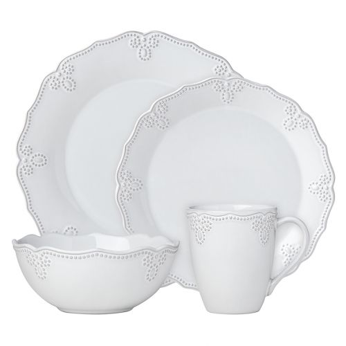 레녹스 Lenox French Carved™ Scalloped 4-Piece Place Setting