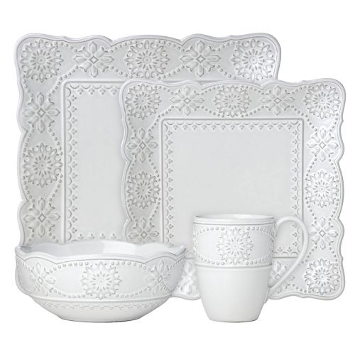 레녹스 Lenox French Carved™ Square 4-Piece Place Setting