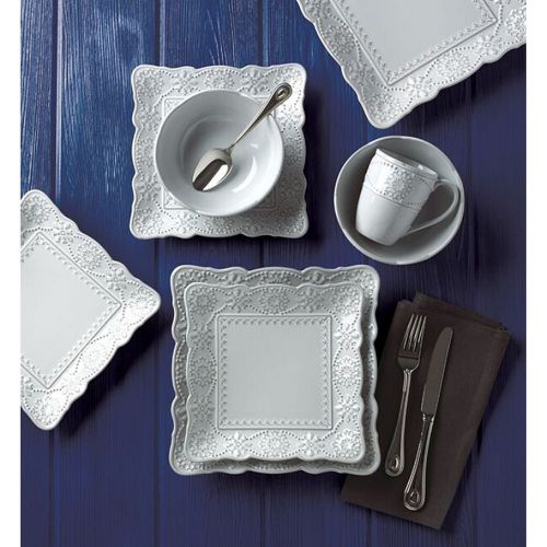 레녹스 Lenox French Carved™ Square 4-Piece Place Setting