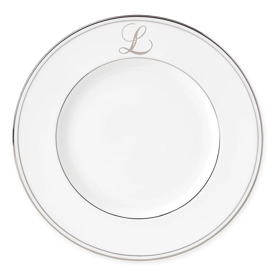 레녹스 Lenox Federal Platinum Monogrammed Script Letter Accent Plate