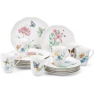 Lenox 6342794 Lenox Butterfly Meadow 18-Piece Dinnerware Set White