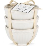 Lenox (858037 ) French Perle Groove Bowls (Set of 3), Mini, White