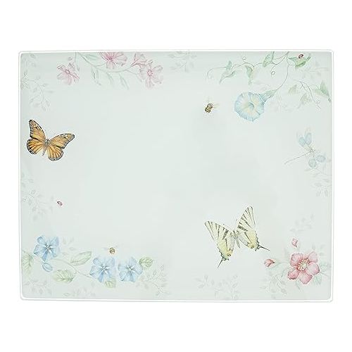 레녹스 Lenox Butterfly Meadow Large Glass Cutting Board, 2.95 LB, Multi