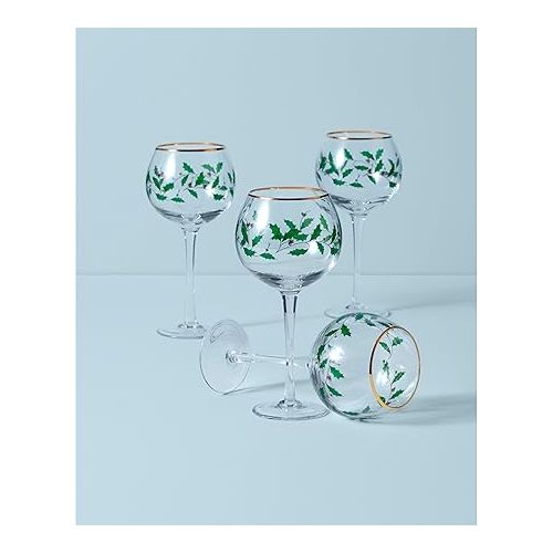 레녹스 Lenox 856101 Holiday 4-Piece Wine Glass Set