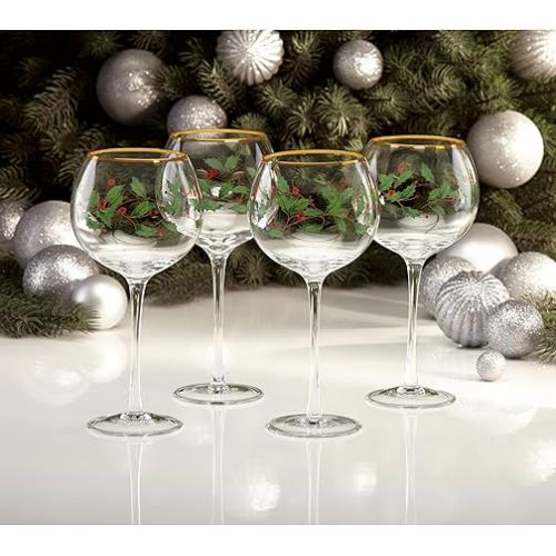 레녹스 Lenox 856101 Holiday 4-Piece Wine Glass Set