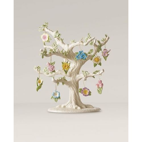 레녹스 Lenox Celebrate Flowers 10-Piece Ornament & Tree Set, 6.35 LB, Multi, 11