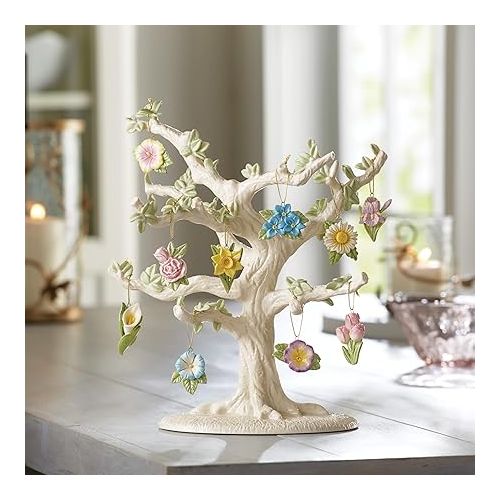 레녹스 Lenox Celebrate Flowers 10-Piece Ornament & Tree Set, 6.35 LB, Multi, 11