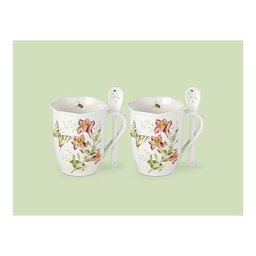 레녹스 Lenox 833960 Butterfly Meadow Mugs And Spoon Set