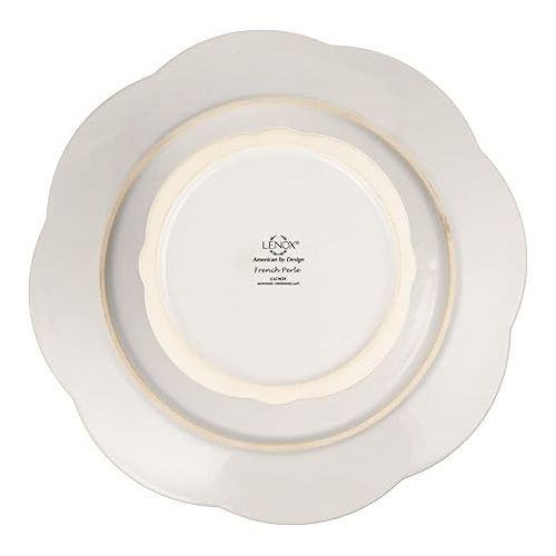 레녹스 Lenox French Perle Pedestal Cake Plate, Medium, White -