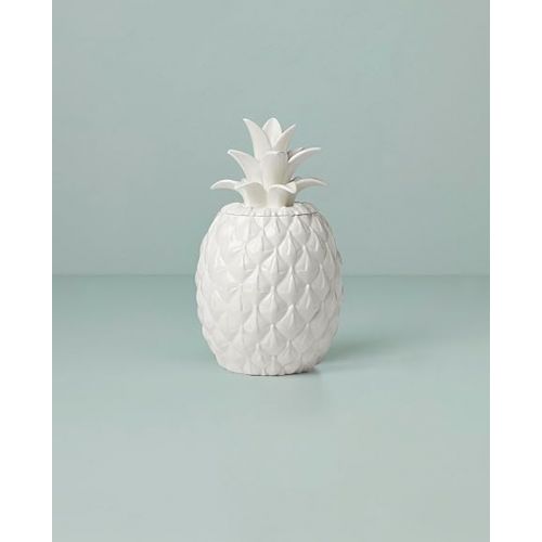 레녹스 Lenox 893874 Wicker Creek Pineapple Cookie Jar,White, 3.75