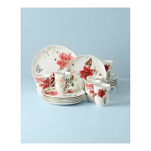 레녹스 Lenox Butterfly Meadow Porcelain 18-Piece Holiday Dinnerware Set