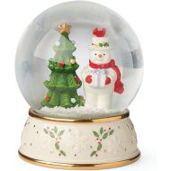 Lenox Happy Holly Days Snow Globe, 1.90, Ivory