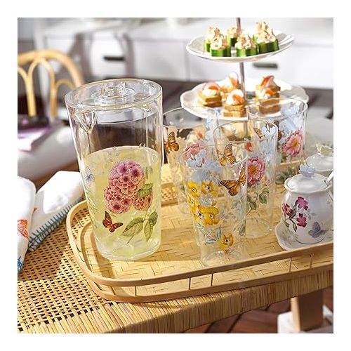 레녹스 Lenox Butterfly Meadow Melamine 4 Piece Highball, 1.4 LB, Multi, 866239