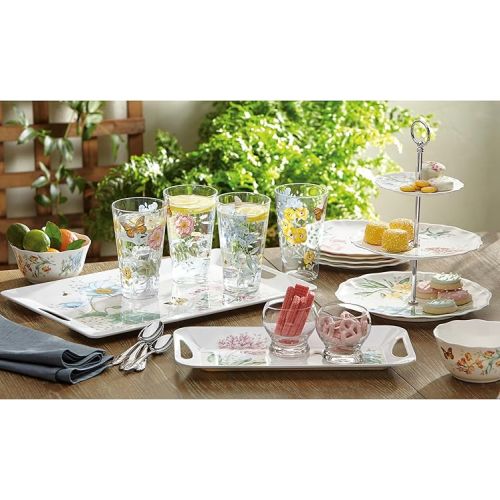 레녹스 Lenox Butterfly Meadow Melamine 4 Piece Highball, 1.4 LB, Multi, 866239