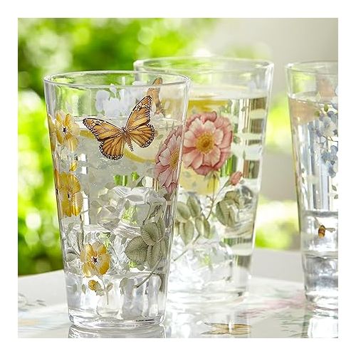 레녹스 Lenox Butterfly Meadow Melamine 4 Piece Highball, 1.4 LB, Multi, 866239