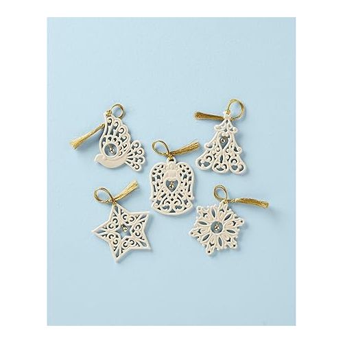 레녹스 Lenox 894969 Pierced Floating Jingle Bell Ornaments, Set of 5